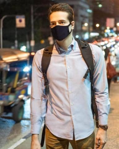 man wearing styleseal fashion face mask in bangkok